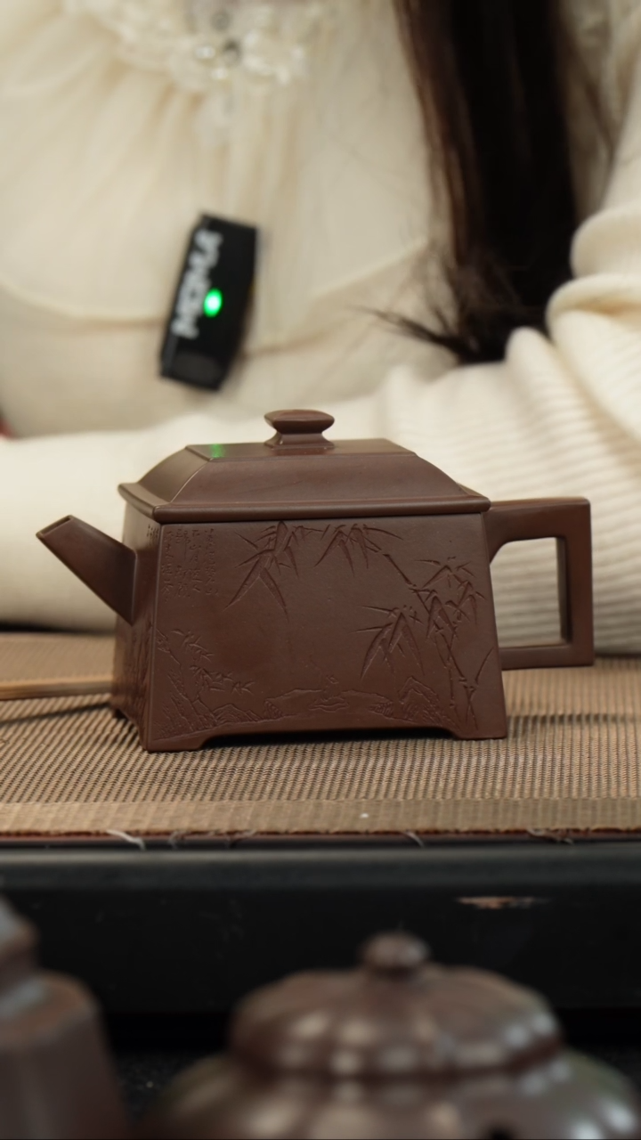 【闪购商品】紫砂茶壶老紫泥四方青云