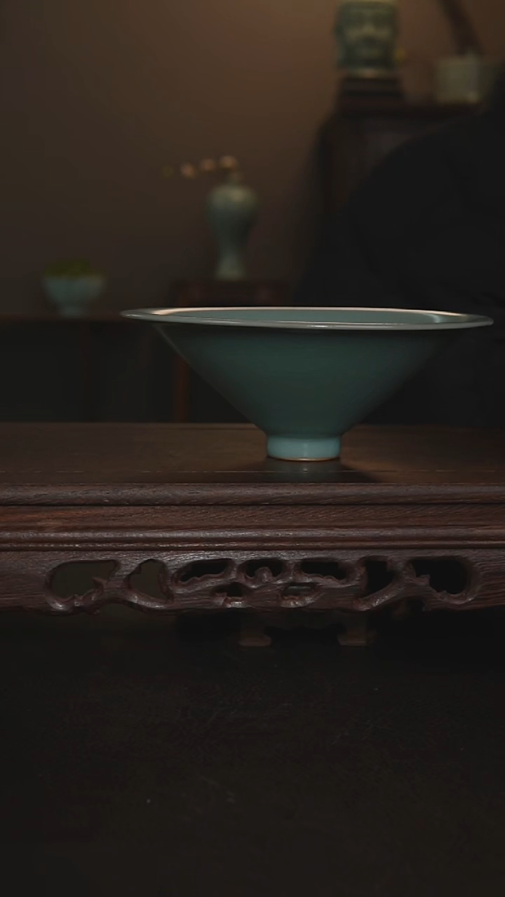 摆件瓷仿古手工斗笠盏