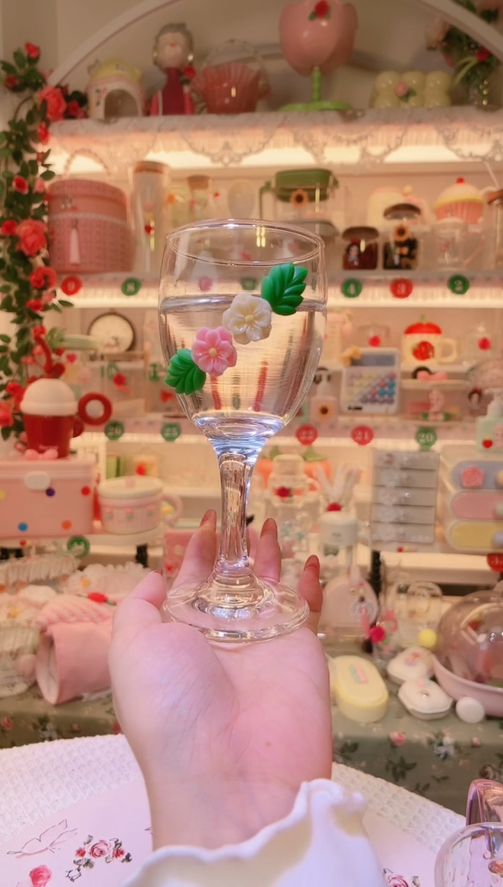 小花仙红酒杯——手工制作品质好！