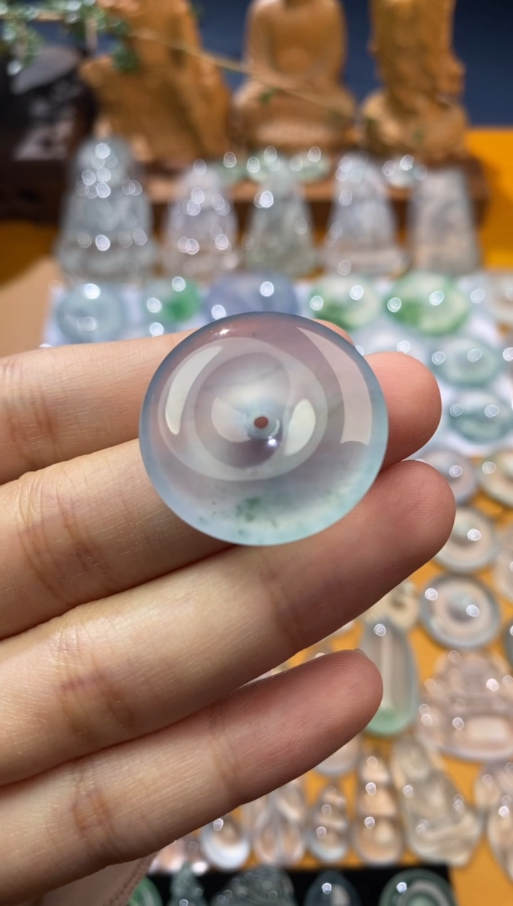 【闪购商品】定制翡翠未镶嵌平安扣26.7*5.9
