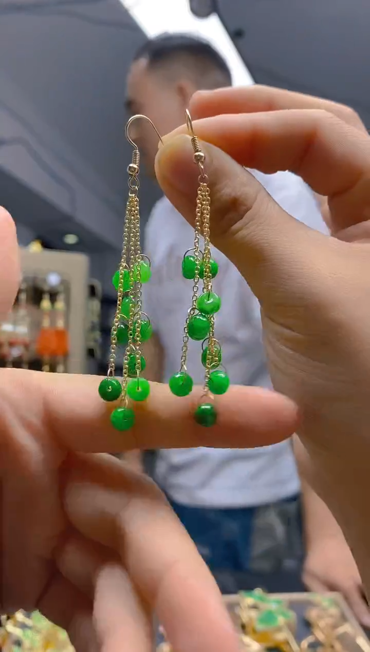 【闪购商品】翡翠耳饰合金0258翡翠耳钩
