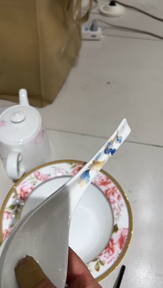 骨瓷隆达骨瓷大调羹1个