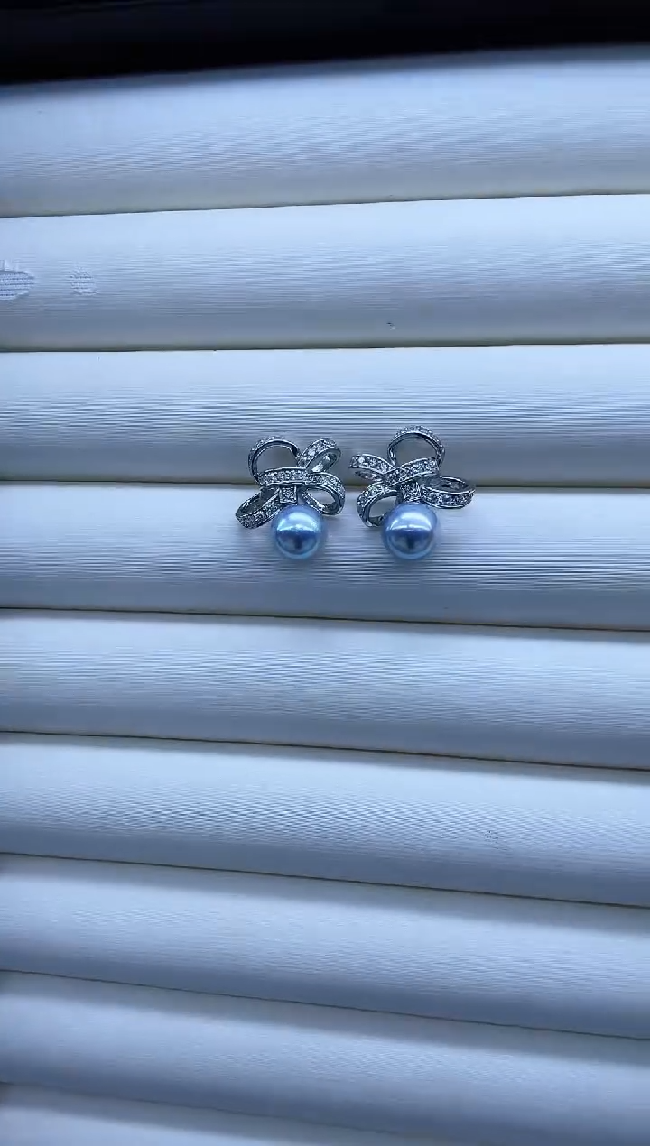 【闪购商品】海水珍珠耳饰银S925镶嵌SGYS 璀璨 真多麻