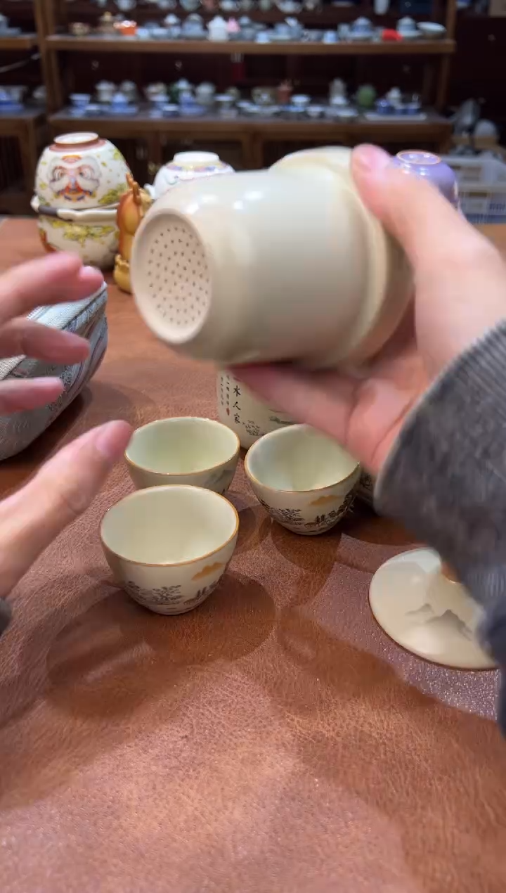 真的很便宜会开片的旅行茶具