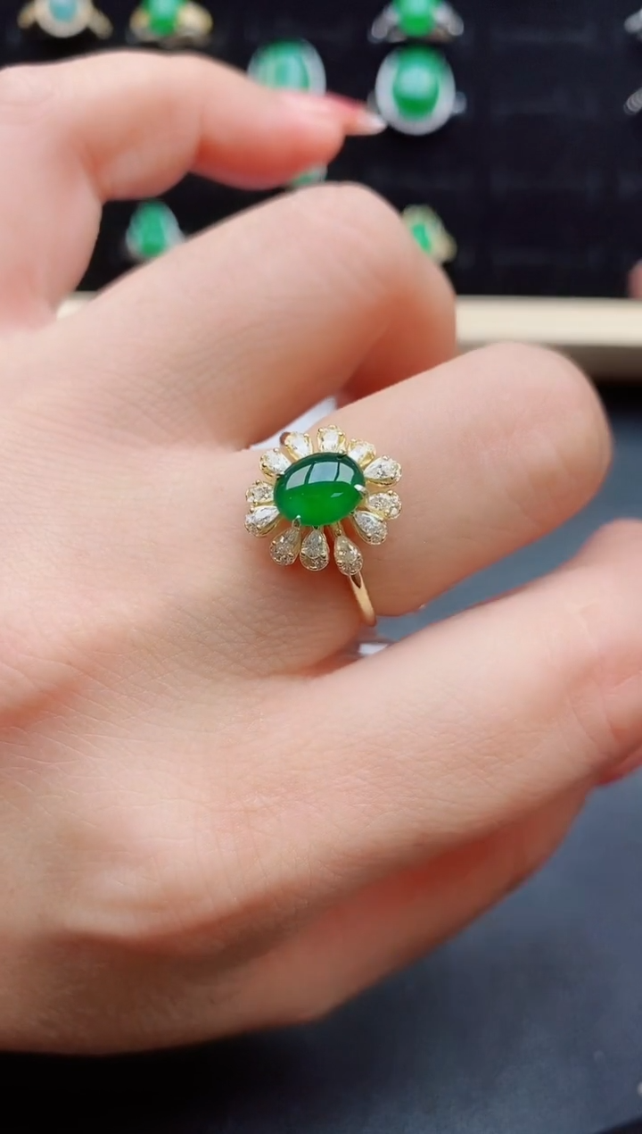 【闪购商品】翡翠戒指银S925镶嵌50800