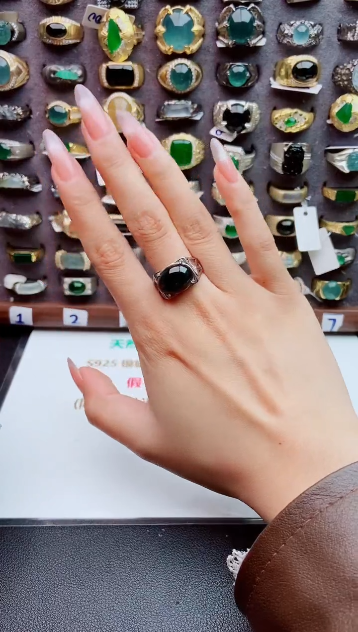 未镶嵌戒指翡翠天然翡翠男戒