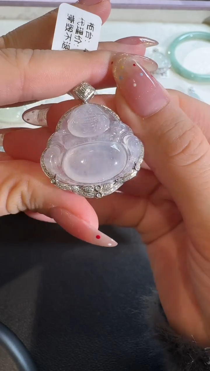 【闪购商品】翡翠吊坠(不含链)18K金镶嵌【源头工厂】钻石镶嵌