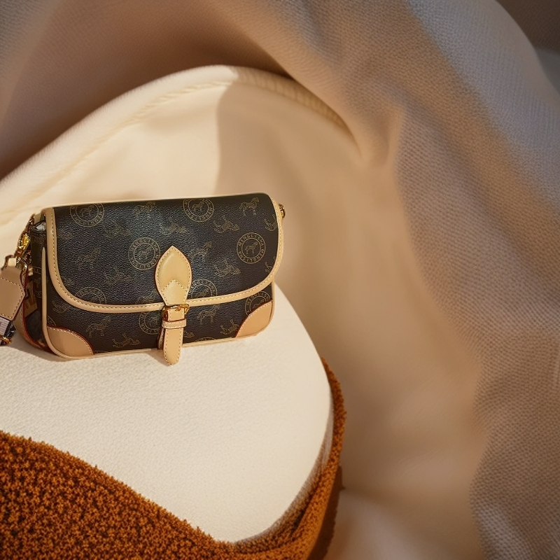 潮款女士时尚手拿包经典单肩拼接撞色拼色