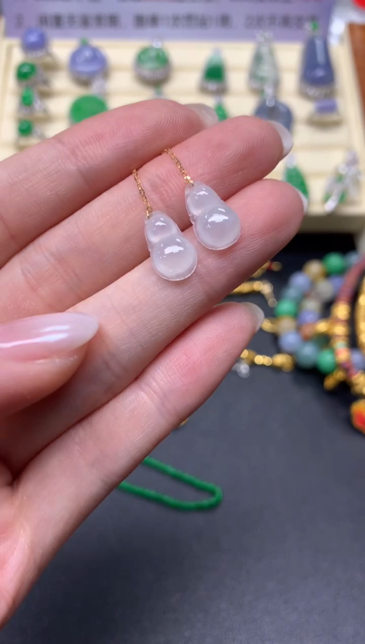 【闪购商品】翡翠耳饰18K金镶嵌耳饰|270+30