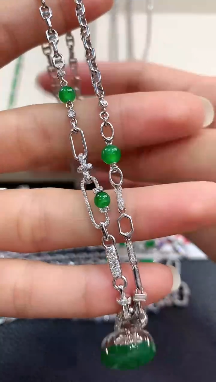 【闪购商品】翡翠项链18K金镶嵌m39不退换不含吊坠