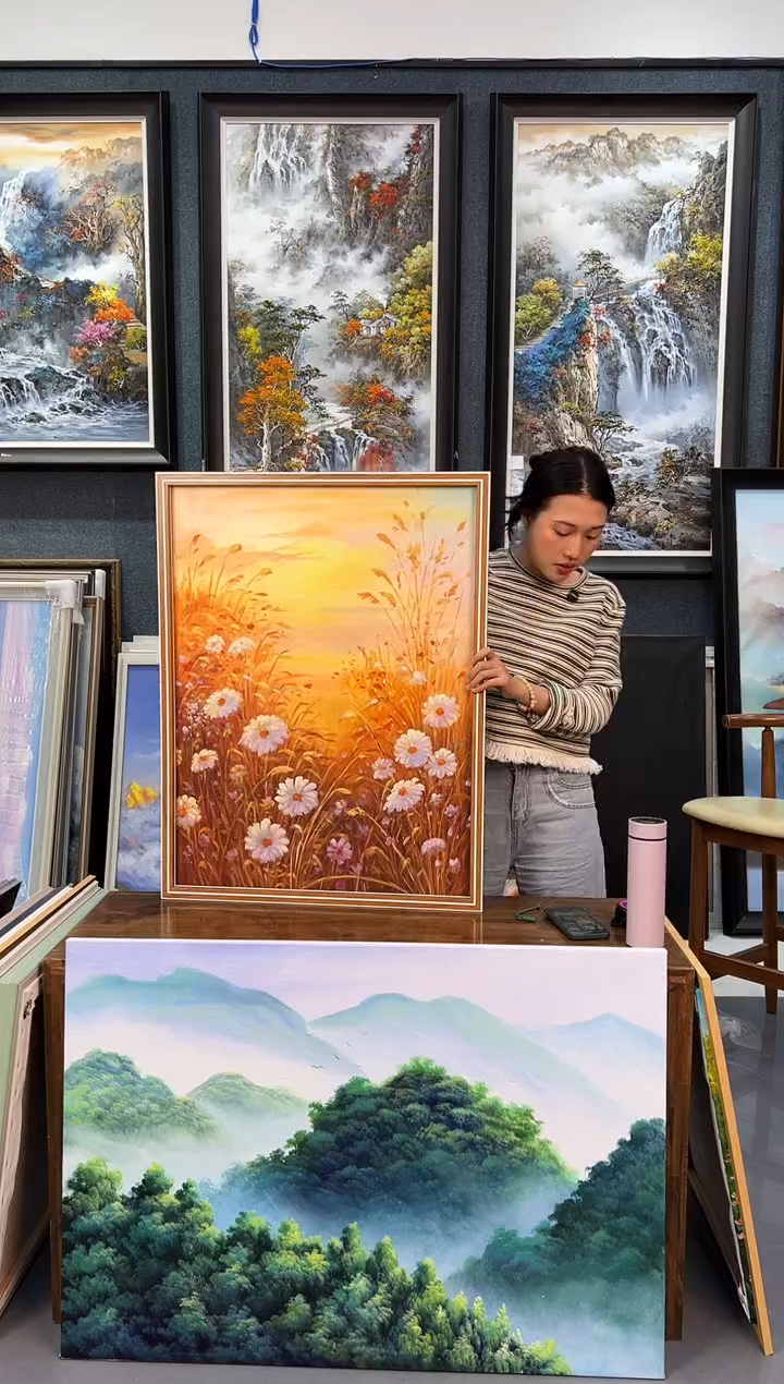 【闪购商品】油画113号手绘油画-60*80-小雏菊