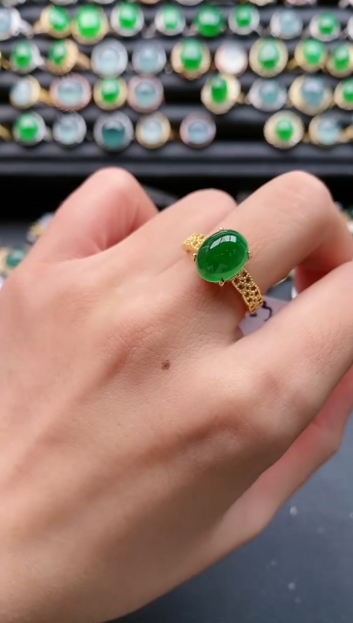 【闪购商品】翡翠戒指银S925镶嵌11111