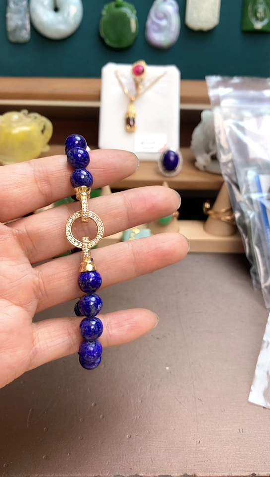 合金青金石颈饰青金石项链