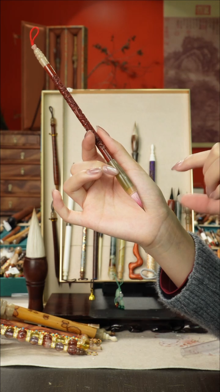 11号闪孤品高货毛笔链接 清水试笔 蘸墨不退