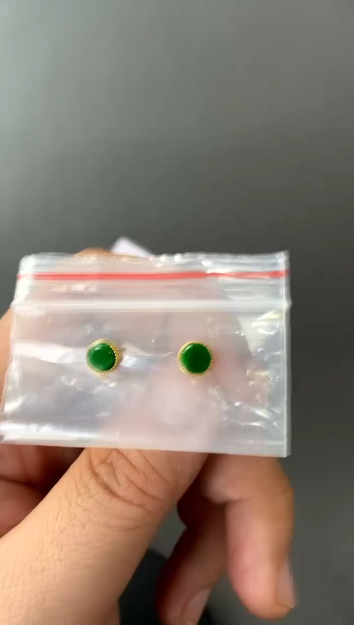 【闪购商品】翡翠耳饰银S925镀金镶嵌买断价 补