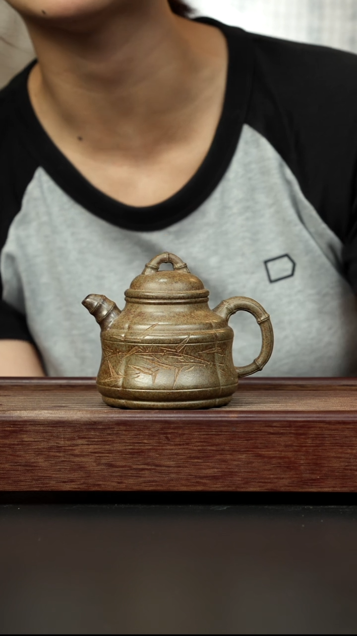 紫砂茶壶青段柴烧 竹鼎