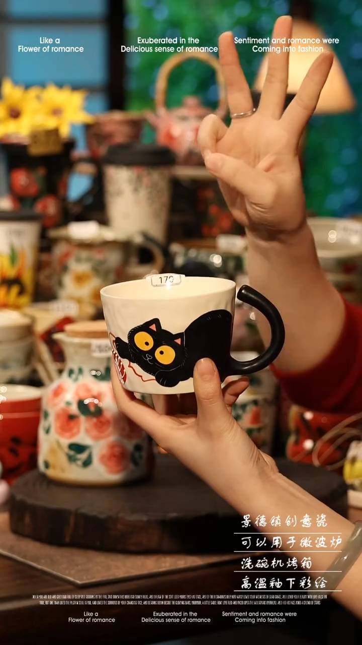 陶瓷景德镇高温釉下彩手工手绘款式@A0763@