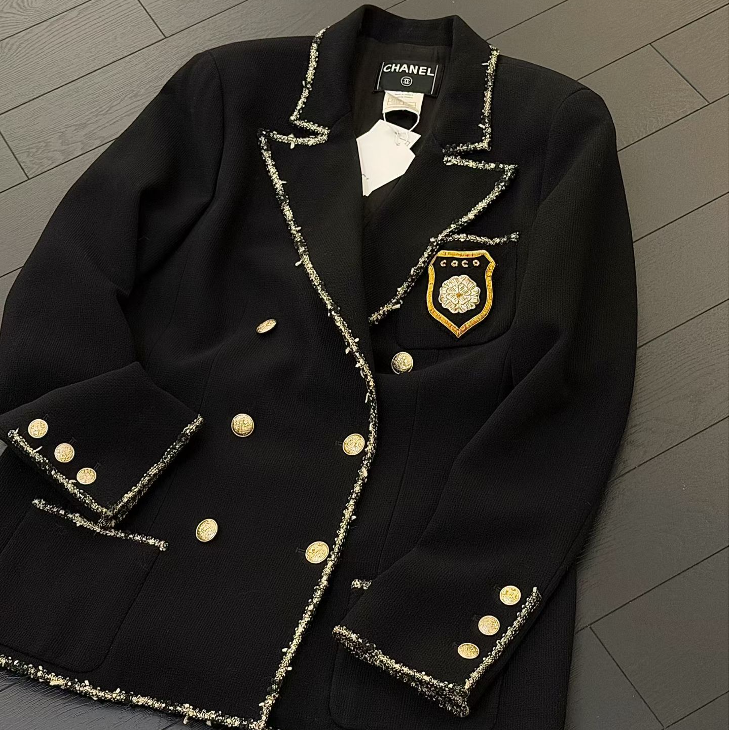 95新 Chanel/香奈儿 Chanel05徽章西装外套 size46安妮海瑟薇同款