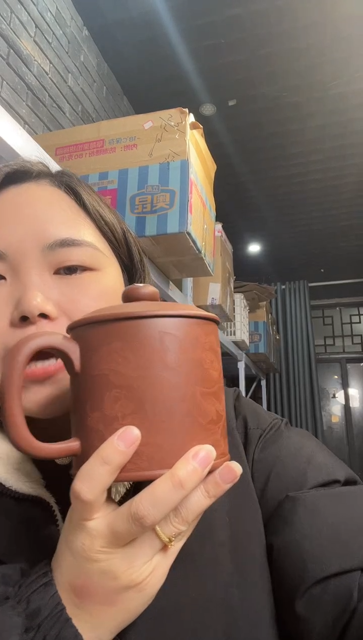 【闪购商品】紫砂茶杯紫砂盖杯底槽清荷花