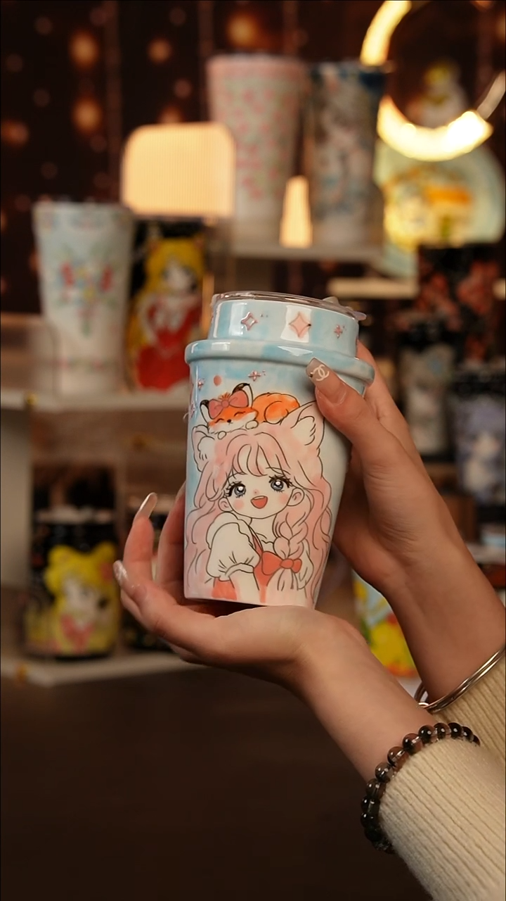 （玉泥）景德镇手工手绘文创陶瓷杯