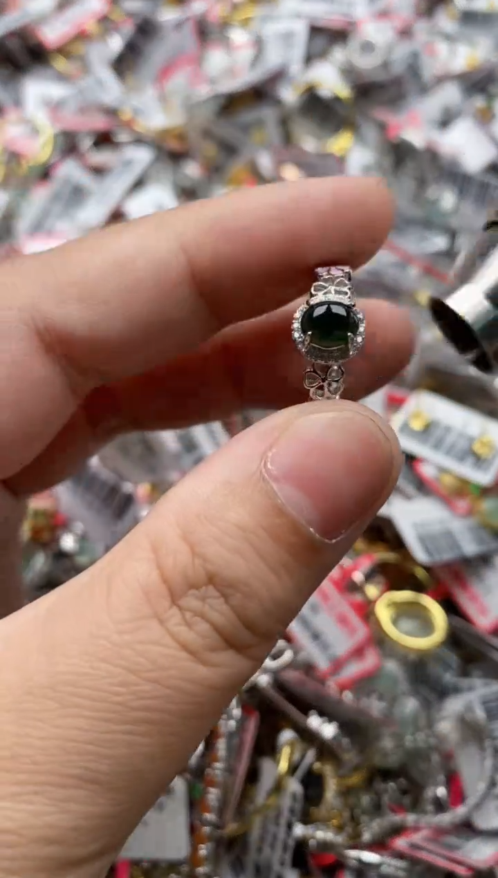 【闪购商品】翡翠戒指银S925镶嵌44444---9