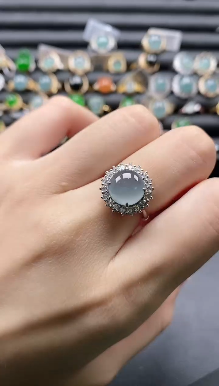 【闪购商品】翡翠戒指银S925镶嵌1111