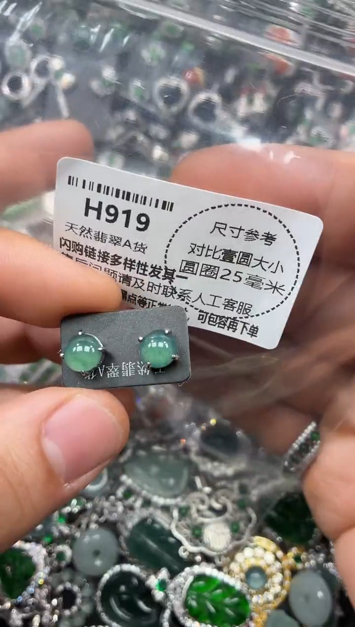 颈饰未镶嵌翡翠H919耳钉