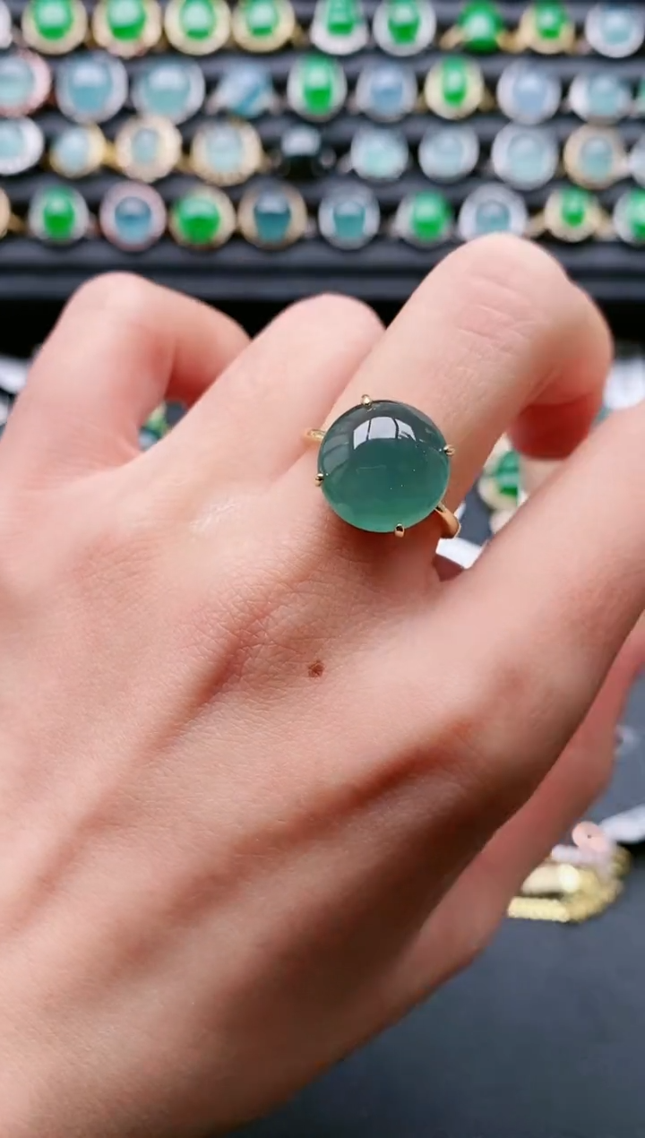 【闪购商品】翡翠戒指银S925镶嵌111111