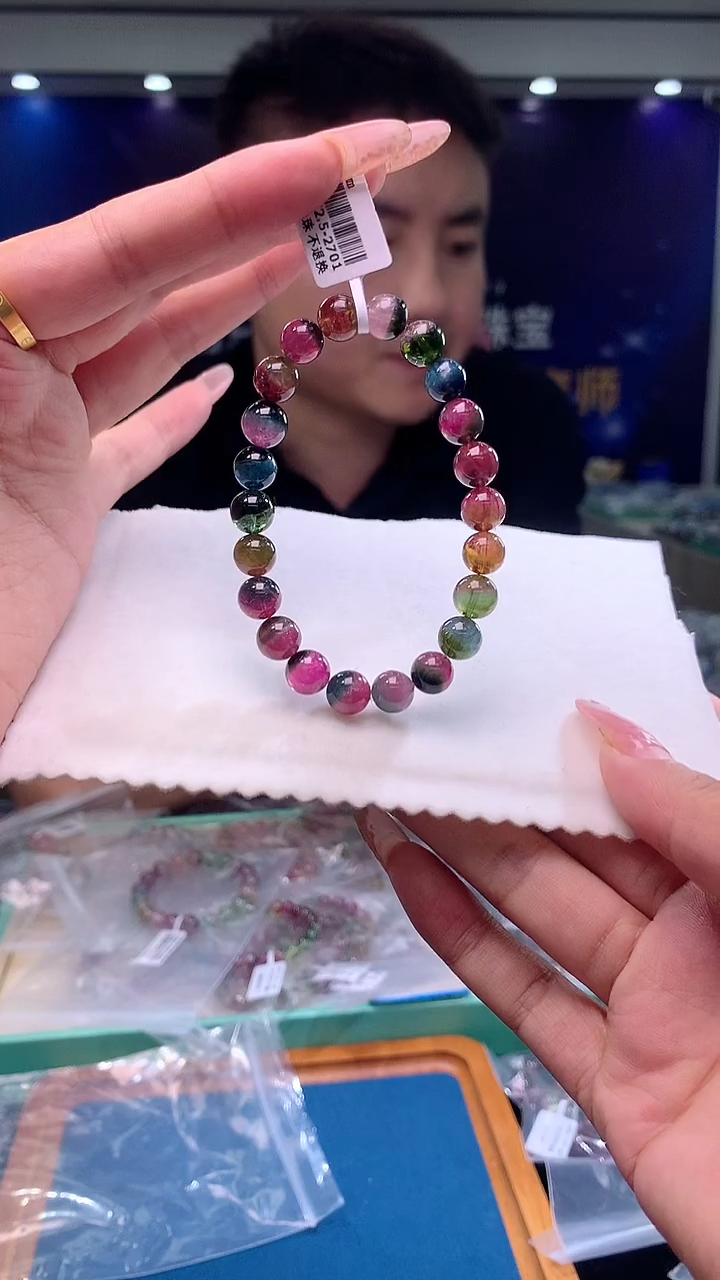 手链未镶嵌碧玺西瓜碧玺单圈8x（多样性发一）