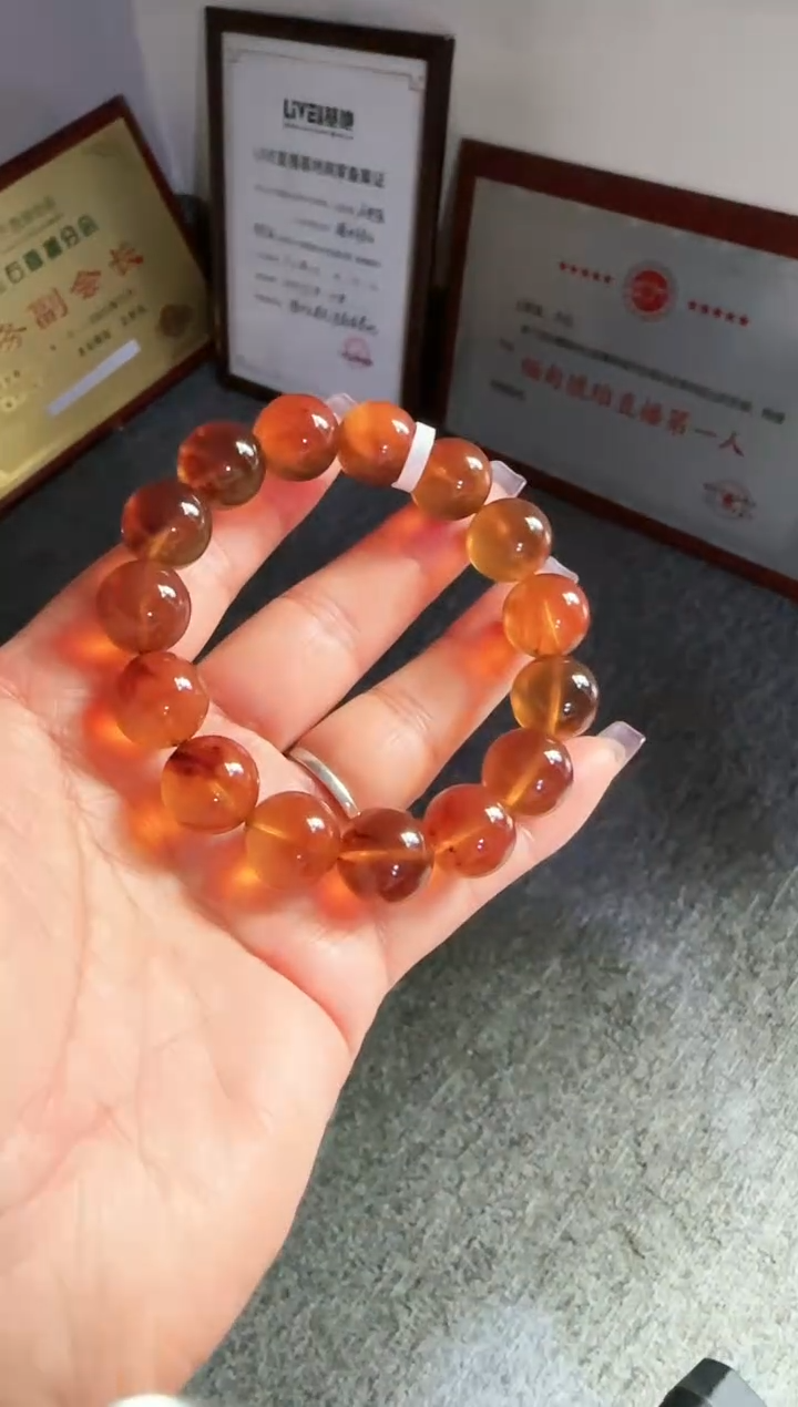 未镶嵌琥珀手串13mm缅甸琥珀紫罗兰灵草珀手串#8