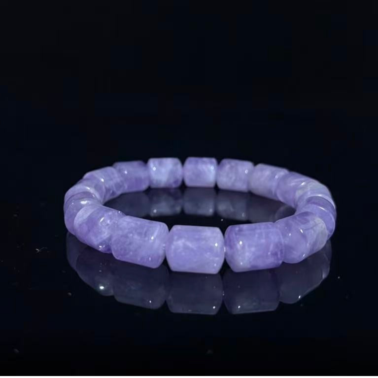 薰衣草水晶紫水晶桶形珠高级轻奢男女手链