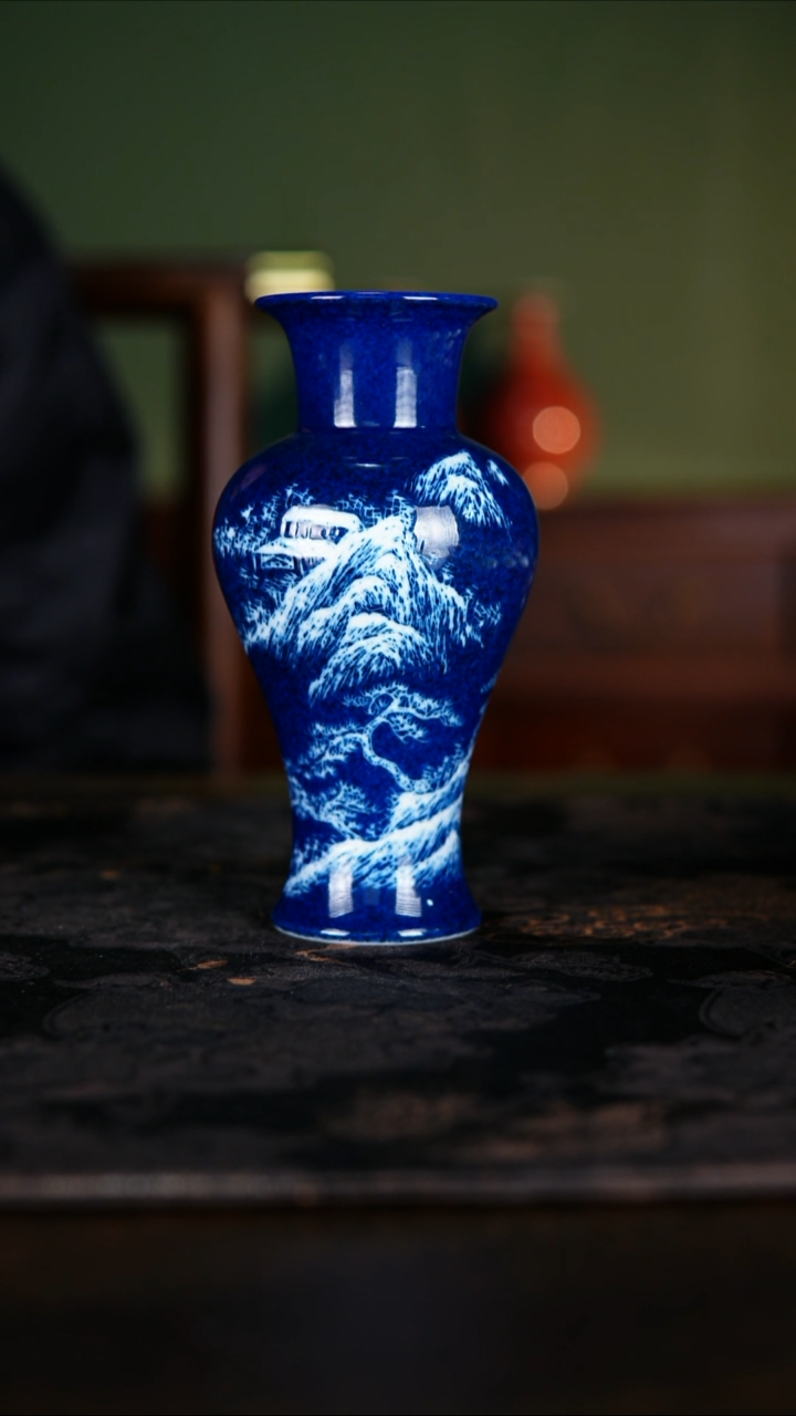 瓶白泥蠡****独高温铜红釉豇豆红