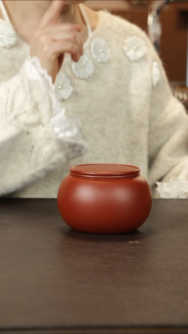 紫砂茶叶罐小煤窑朱泥 茶仓 二两装