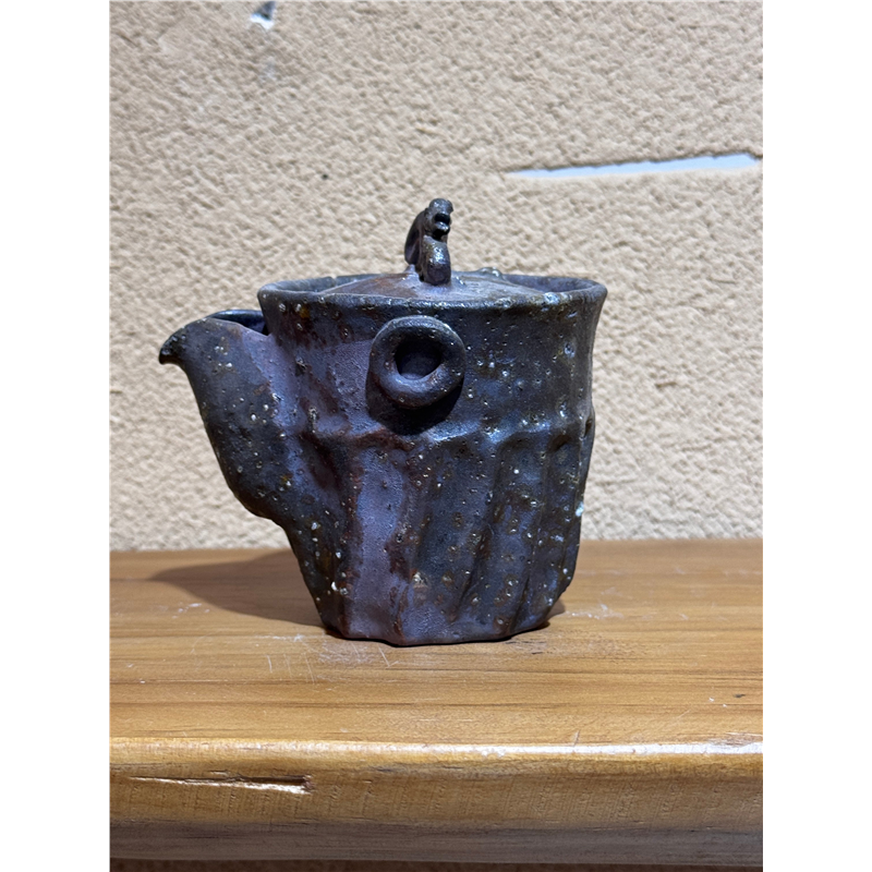 【孤品】复古柴烧壶景德镇纯手工自然落灰小茶壶家用柴窑裸烧壶