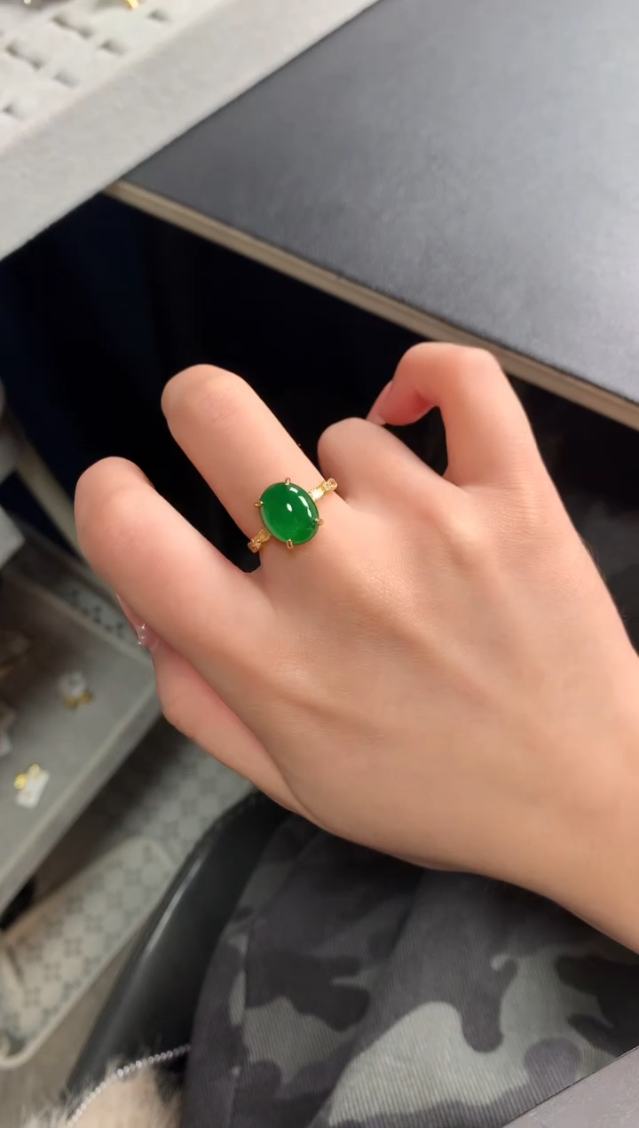 【闪购商品】翡翠戒指银S925镶嵌51241