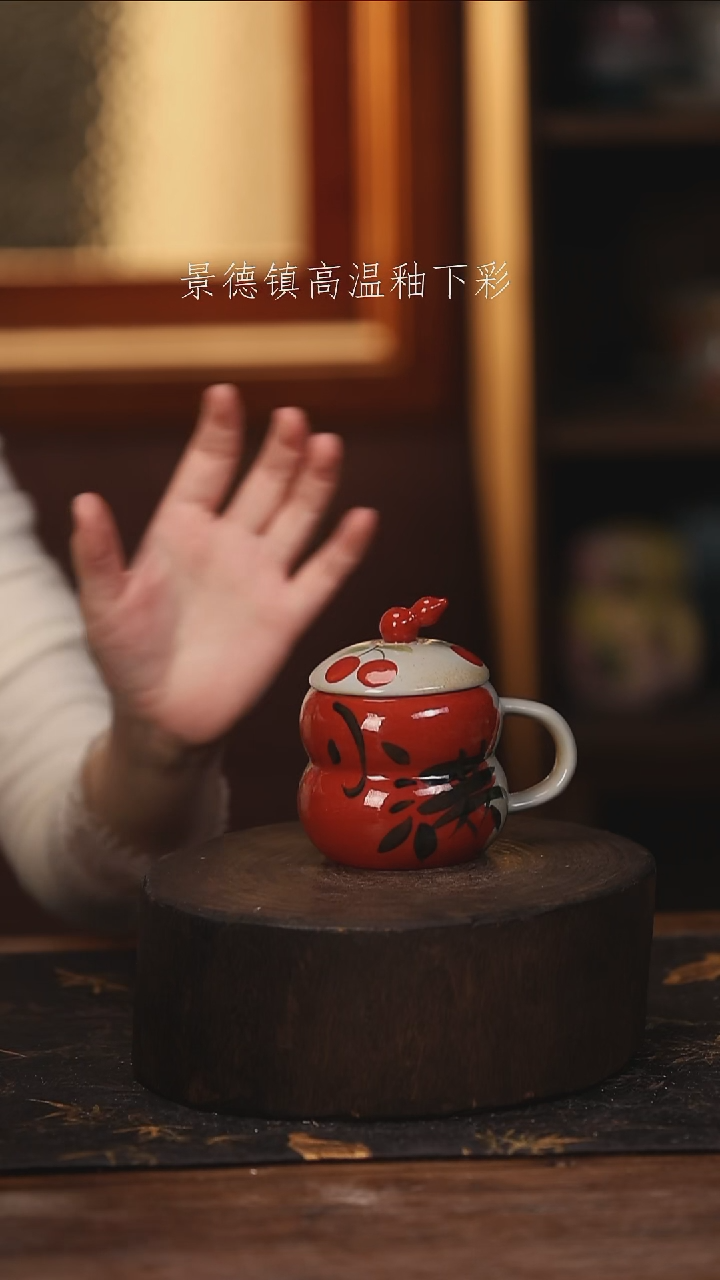 陶瓷景德镇高温釉下手绘陶瓷@L049@