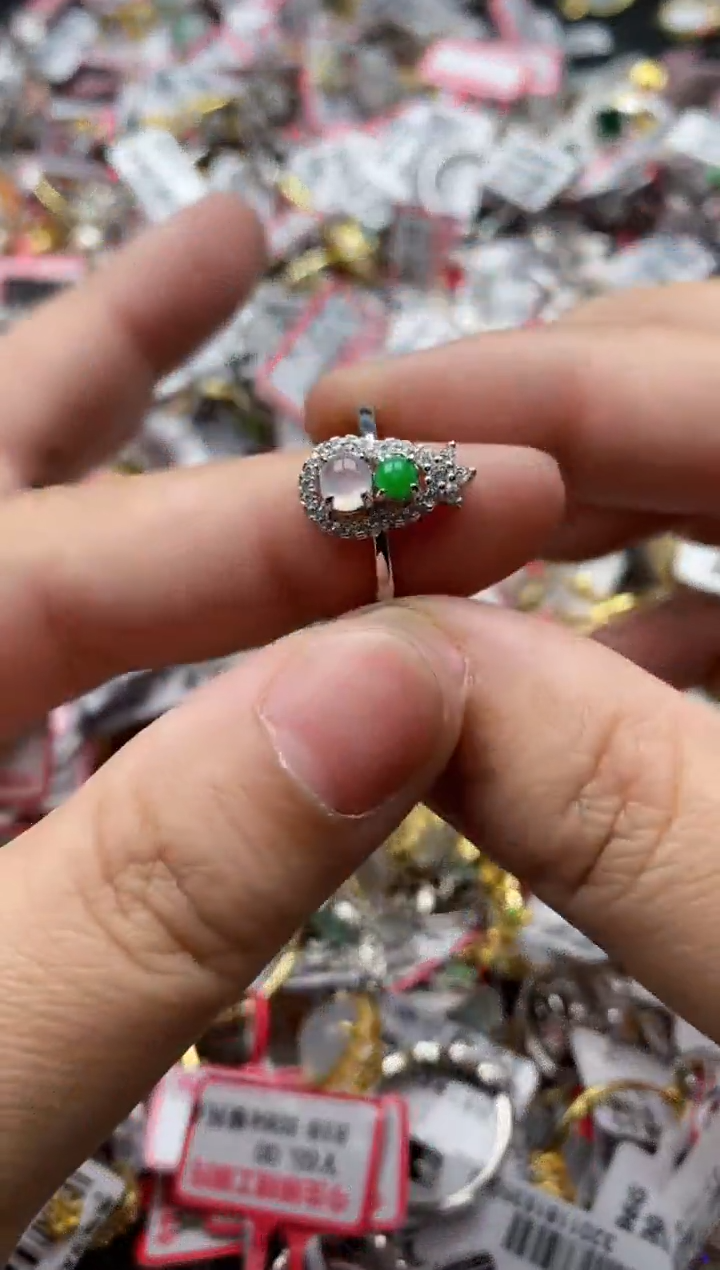 【闪购商品】翡翠戒指银S925镶嵌44444---4