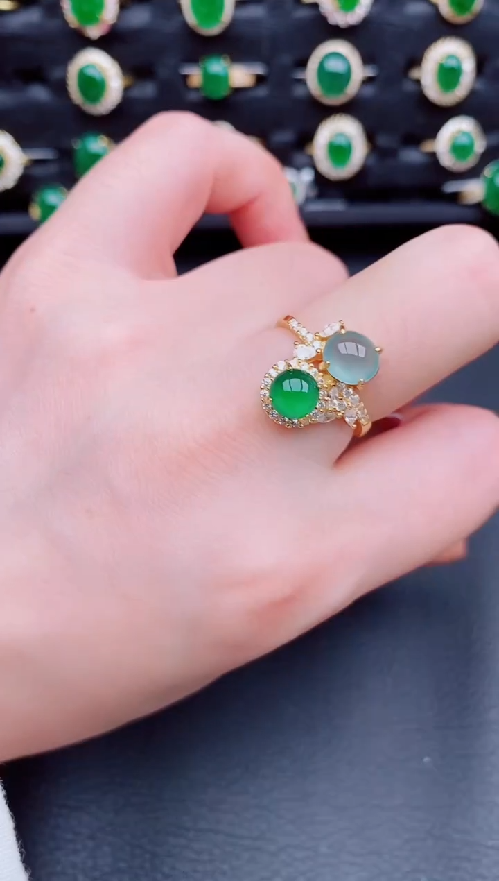 【闪购商品】翡翠戒指银S925镶嵌天然a货翡翠179