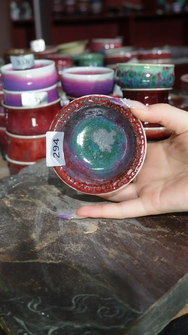 摆件陶精品窑变钧瓷茶器