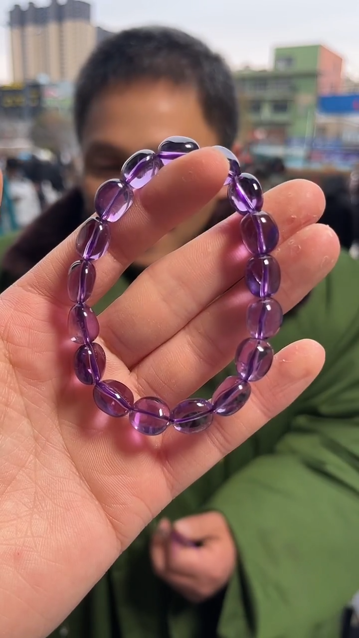 【闪购商品】紫晶手链未镶嵌天然手串多样性发一7mm