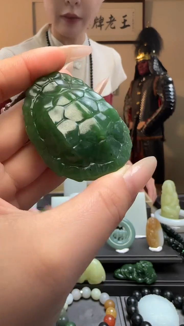 【闪购商品】和田玉碧玉富甲天下未镶嵌手把件