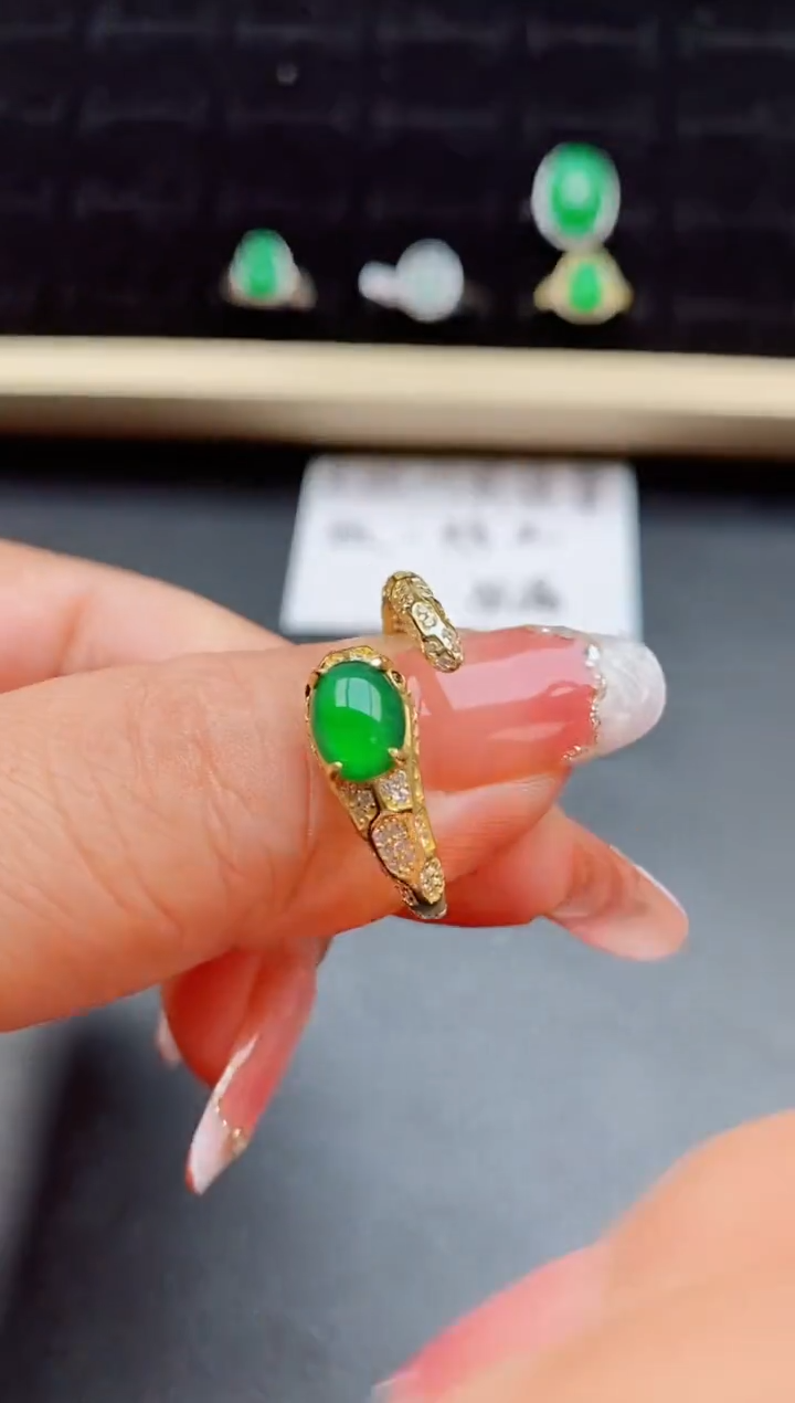 【闪购商品】翡翠戒指银S925镶嵌50800
