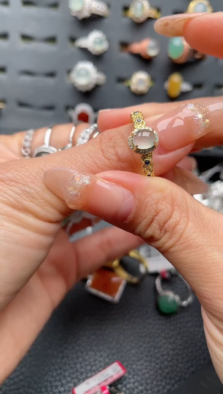 【闪购商品】翡翠戒指银S925镶嵌1111111111  77