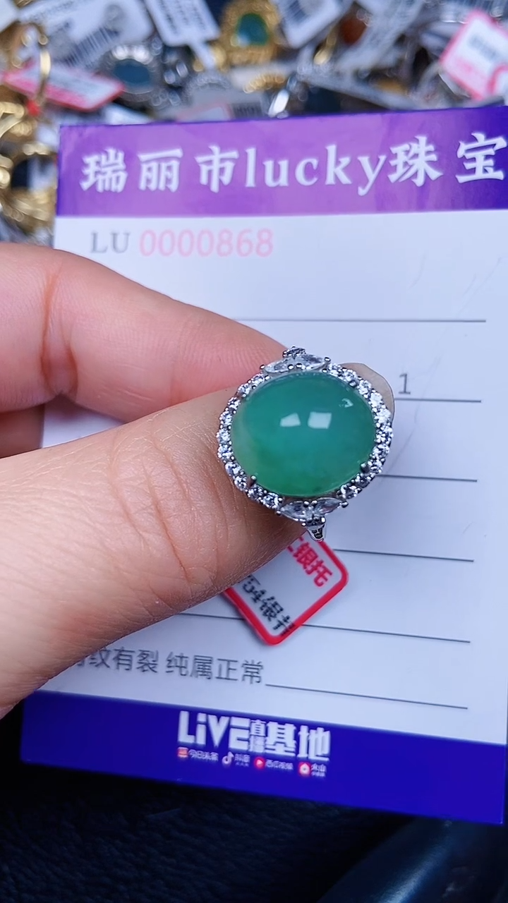 颈饰银S925镶嵌翡翠08638