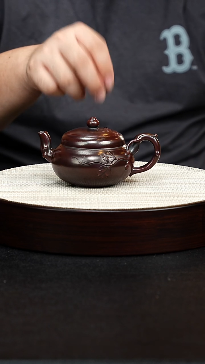 茶壶紫砂宜兴原矿纯手工紫砂 葫芦壶 龙山古乌泥
