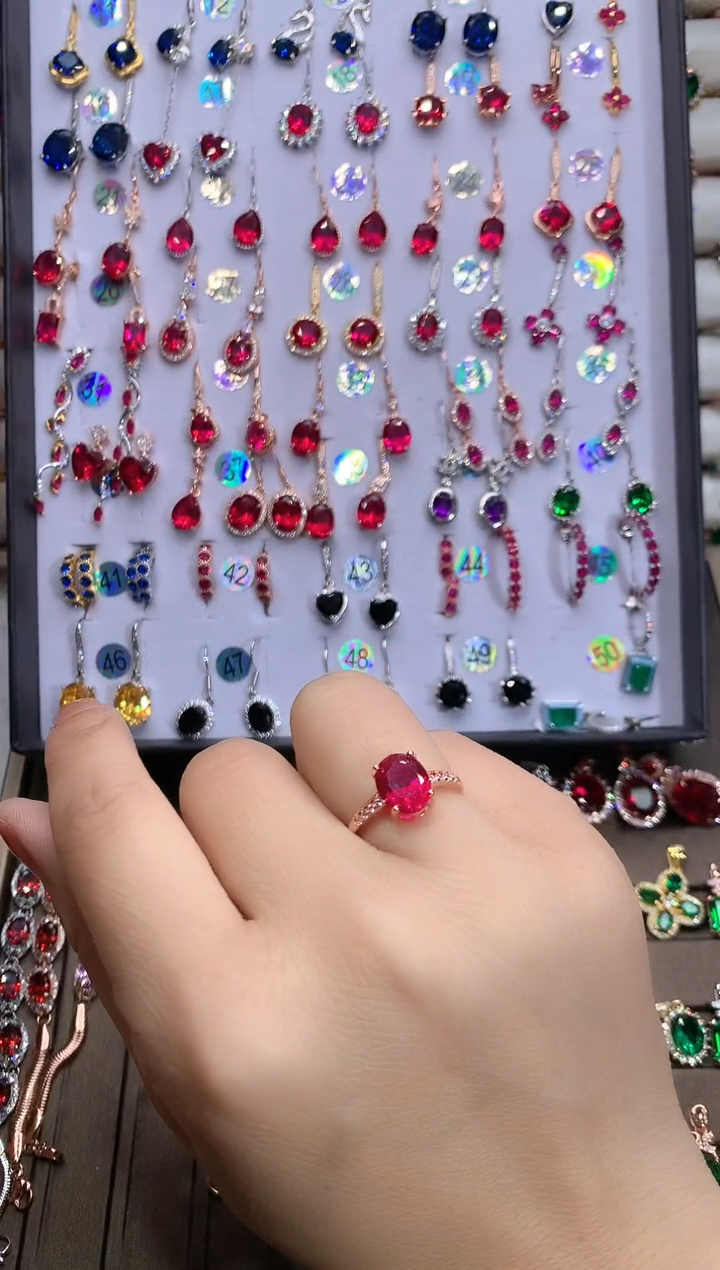 【闪购商品】红宝石戒指银S925镶嵌玫瑰金8.10