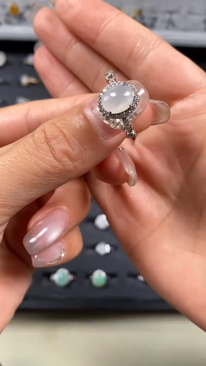 【闪购商品】翡翠戒指银S925镶嵌8118