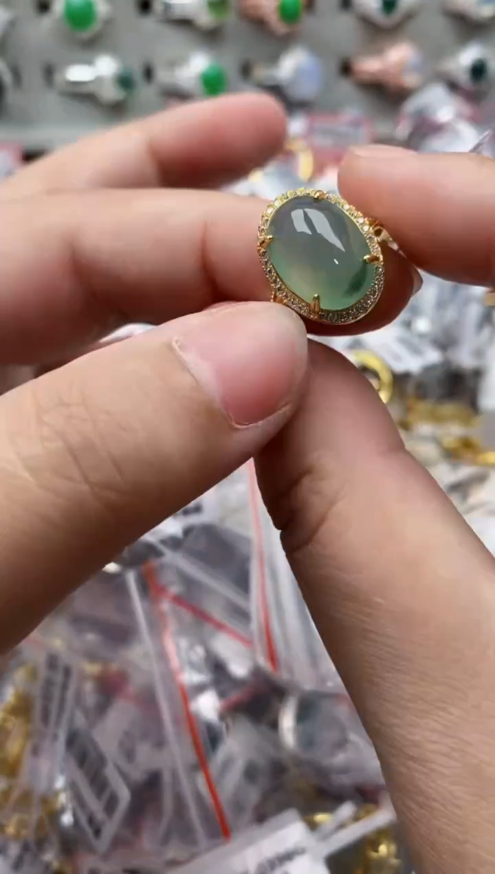 【闪购商品】翡翠戒指银S925镶嵌333333---9