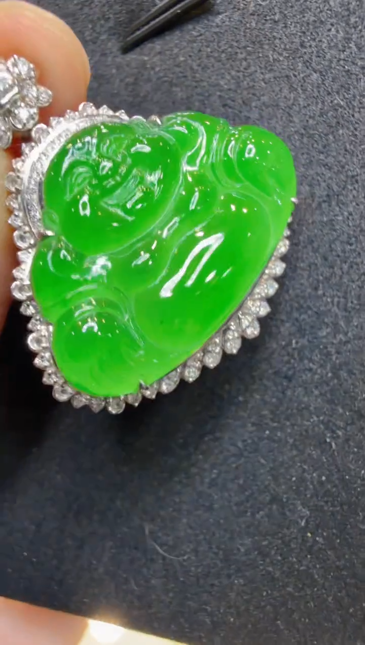 吊坠(不含链)18K金镶嵌翡翠多样性团购发一件