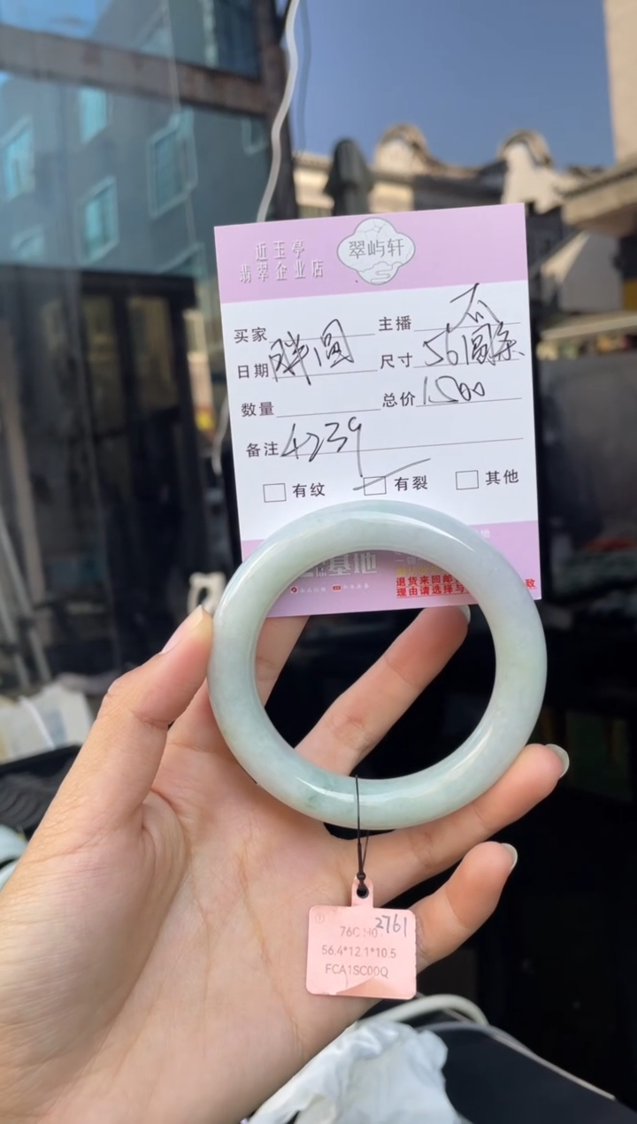 未镶嵌手镯翡翠G 56圆条 4239